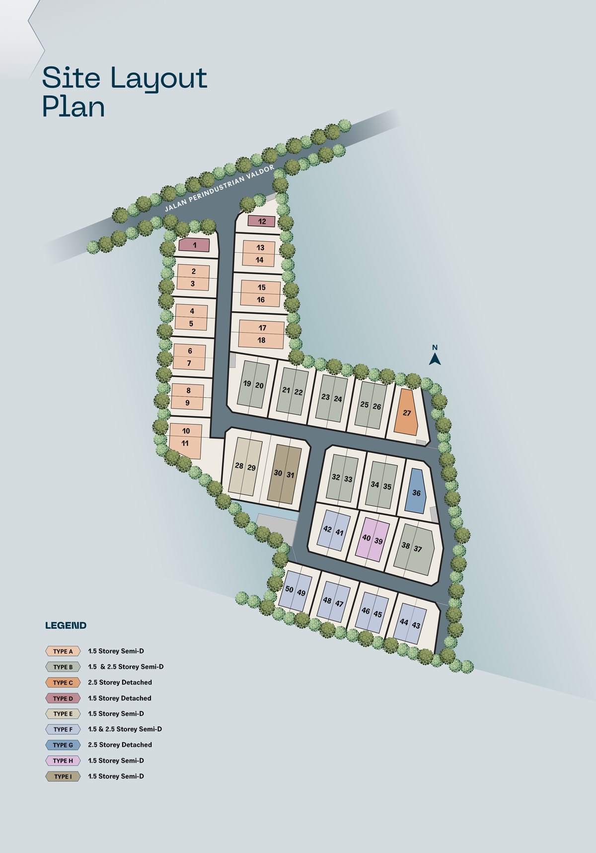 Site layout plan of A-Park @ Batu Kawan East along Jalan Perindustrian Valdor